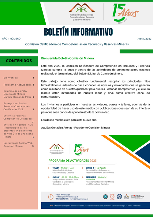 boletín comisión minera